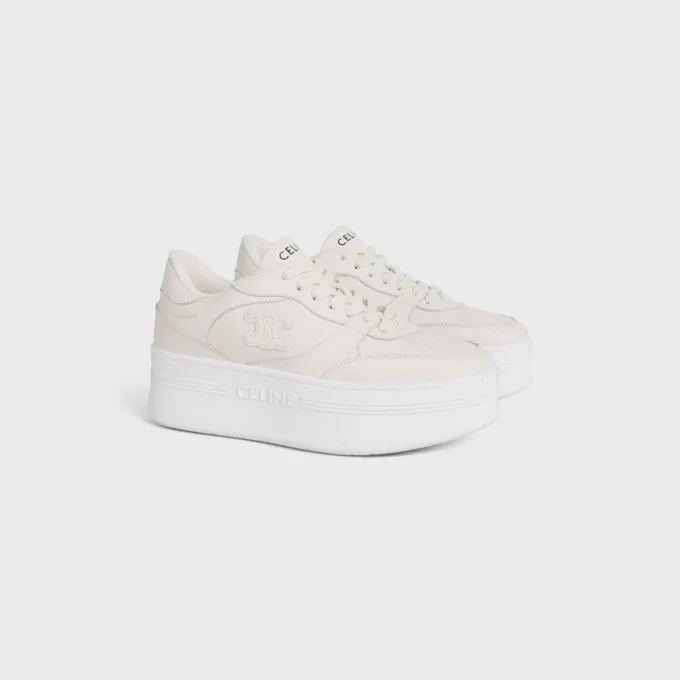 Block Wedge Sneaker en cuir de veau