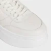 Block Wedge Sneaker en cuir de veau