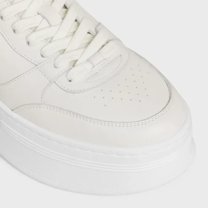 Block Wedge Sneaker en cuir de veau
