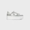 Block Wedge Sneaker en cuir de veau et daim