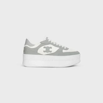 Block Wedge Sneaker en cuir de veau et daim