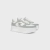 Block Wedge Sneaker en cuir de veau et daim