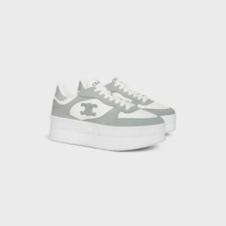 Block Wedge Sneaker en cuir de veau et daim