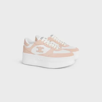 Block Wedge Sneaker en cuir de veau et daim