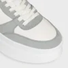 Block Wedge Sneaker en cuir de veau et daim