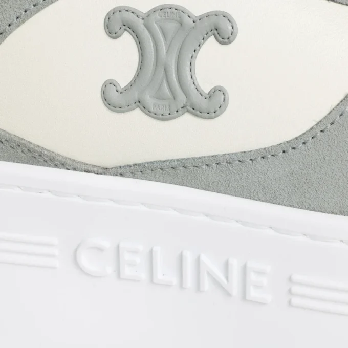Block Wedge Sneaker en cuir de veau et daim