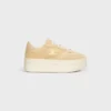 Block Wedge Sneaker en daim et cuir de veau
