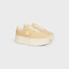 Block Wedge Sneaker en daim et cuir de veau
