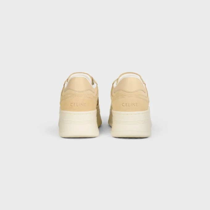 Block Wedge Sneaker en daim et cuir de veau