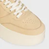Block Wedge Sneaker en daim et cuir de veau