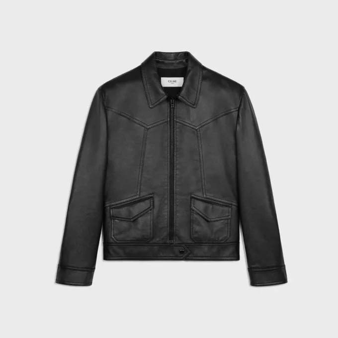 Blouson ample en cuir d’agneau souple Blouson ample en cuir d’agneau souple