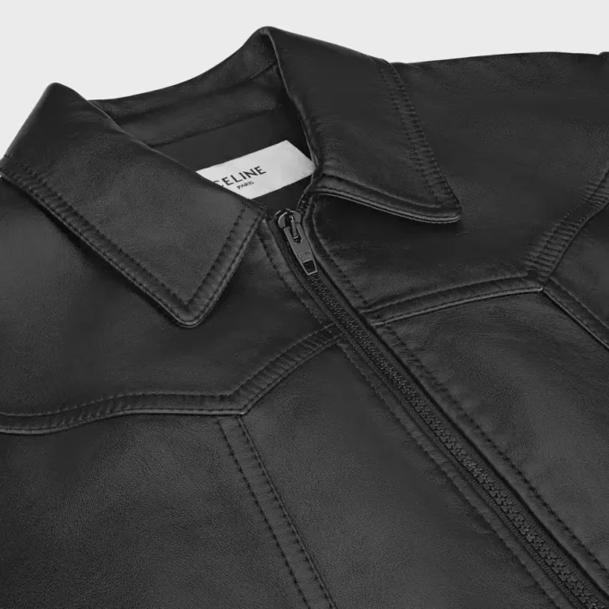 Blouson ample en cuir d’agneau souple Blouson ample en cuir d’agneau souple