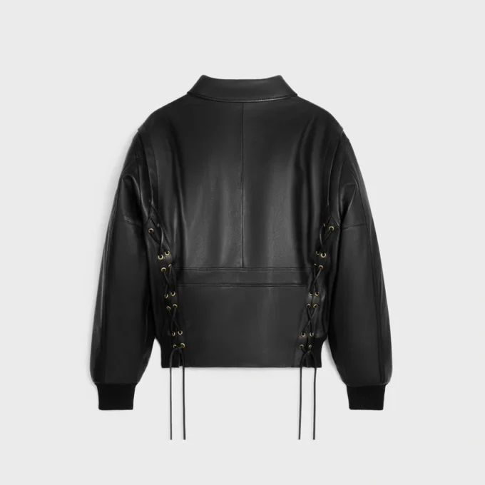 Blouson aviateur en cuir d’agneau souple Blouson aviateur en cuir d’agneau souple
