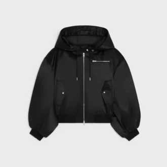 Blouson aviateur en satin de coton
