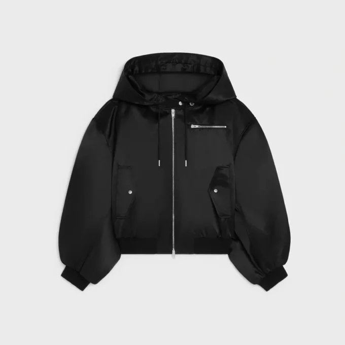 Blouson aviateur en satin de coton