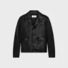 Blouson droit en cuir d’agneau ciré Blouson droit en cuir d’agneau ciré