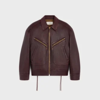 Blouson en cuir de veau