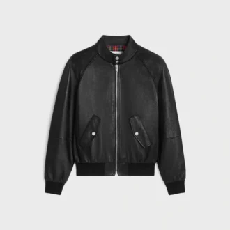 Blouson zippé en cuir d&rsquo;agneau souple