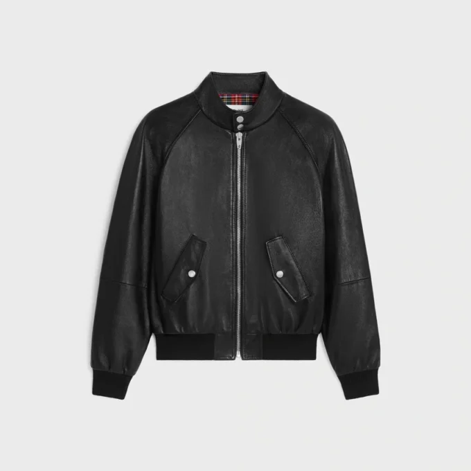 Blouson zippé en cuir d’agneau souple Blouson zippé en cuir d’agneau souple