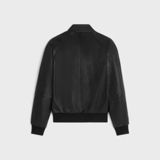 Blouson zippé en cuir d&rsquo;agneau souple