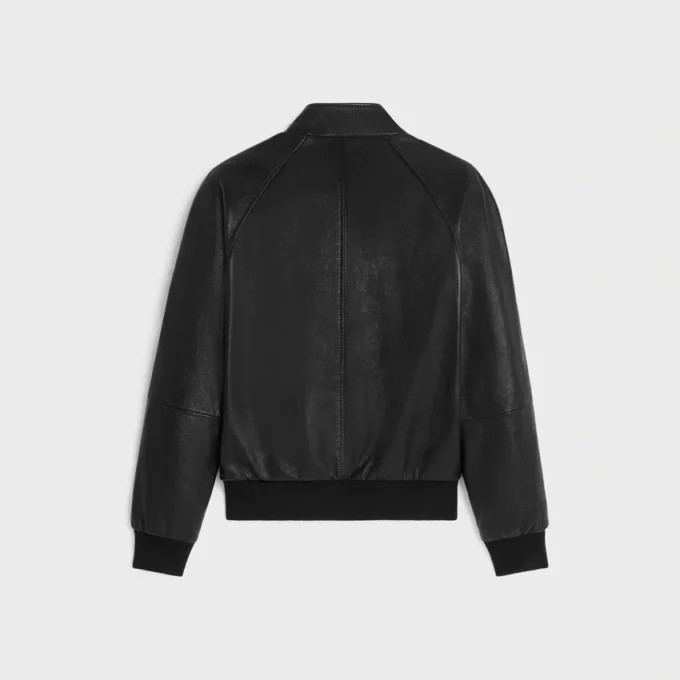 Blouson zippé en cuir d’agneau souple Blouson zippé en cuir d’agneau souple