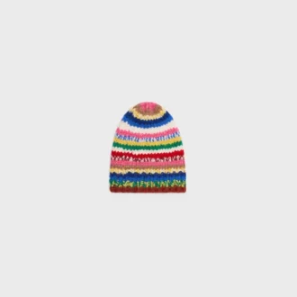 Bonnet en alpaga mouliné et laine