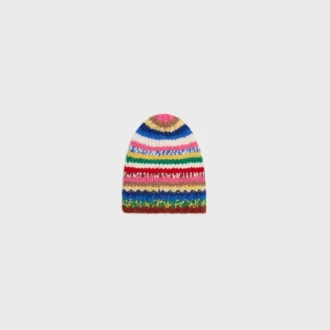 Bonnet en alpaga mouliné et laine