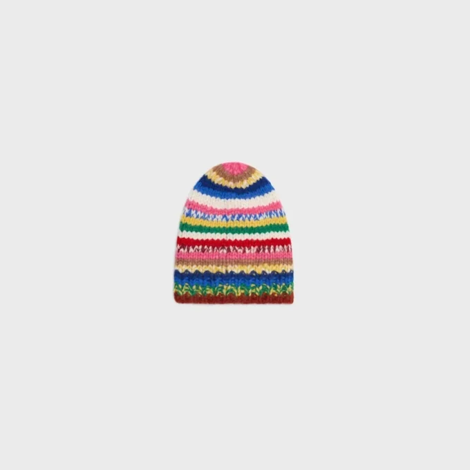 Bonnet en alpaga mouliné et laine Bonnet en alpaga mouliné et laine