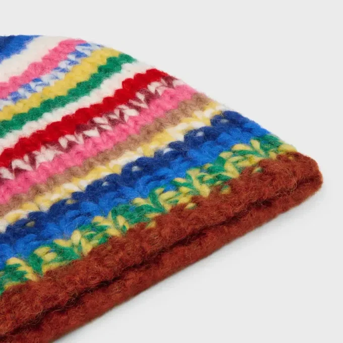 Bonnet en alpaga mouliné et laine Bonnet en alpaga mouliné et laine