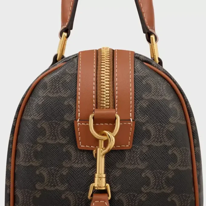 Boston moyen en Triomphe Canvas et cuir de veau Boston moyen en Triomphe Canvas et cuir de veau