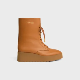 Bottes à lacets Austin en cuir de veau brillant