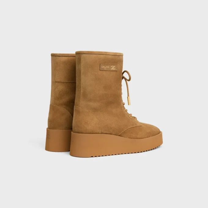 Bottes à lacets Austin en cuir de veau suédé et peau de mouton