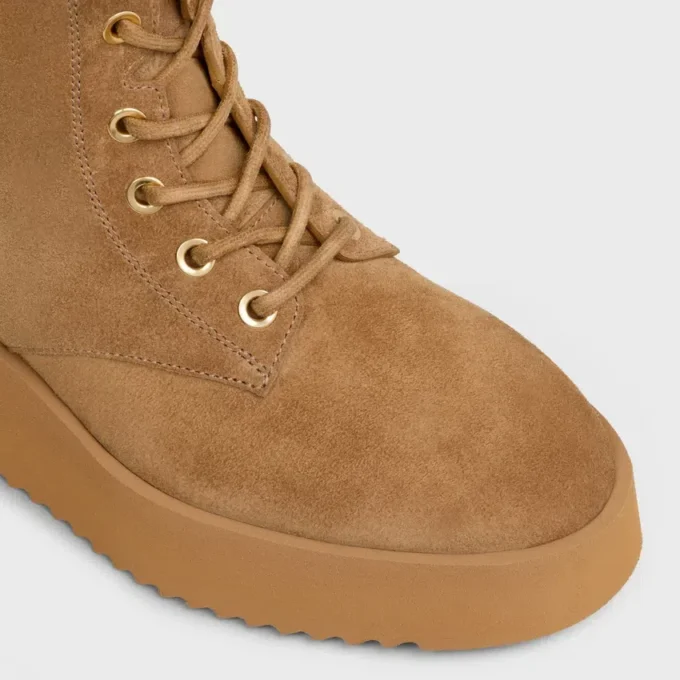 Bottes à lacets Austin en cuir de veau suédé et peau de mouton