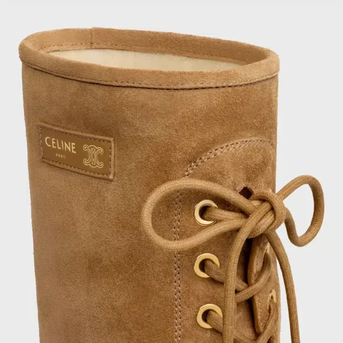 Bottes à lacets Austin en cuir de veau suédé et peau de mouton