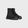 Bottes à lacets CELINE en nylon et cuir de taureau brillant Bottes à lacets CELINE en nylon et cuir de taureau brillant