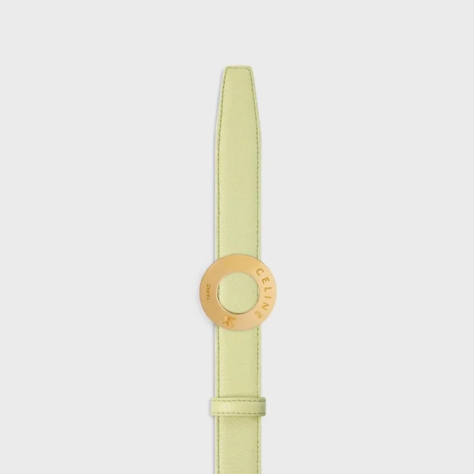 Boucle CELINE Disc 25 mm en métal et lanière réversible 25 mm en cuir de veau lisse et grainé