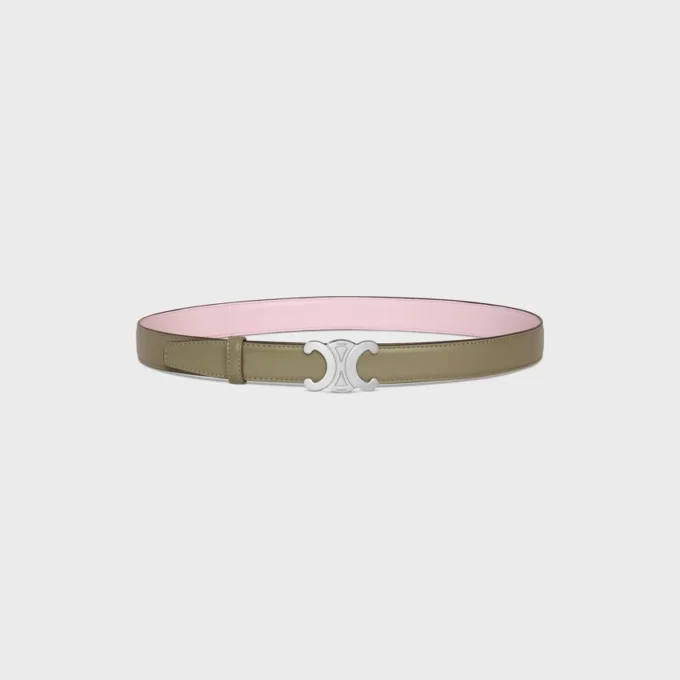 Boucle Triomphe en métal et lanière réversible 25 mm en taurillon