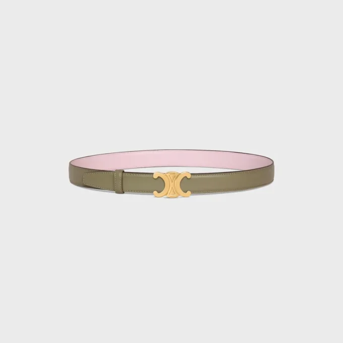 Boucle Triomphe en métal et lanière réversible 25 mm en taurillon
