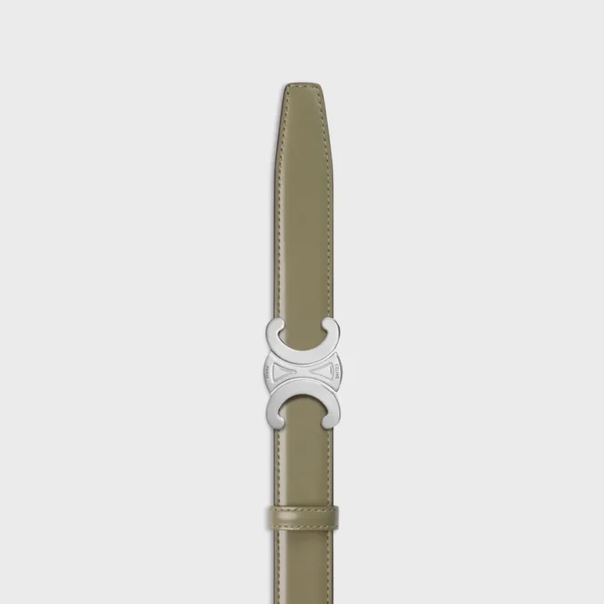 Boucle Triomphe en métal et lanière réversible 25 mm en taurillon