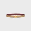 Boucle Triomphe en métal et lanière réversible de 25 mm en cuir de veau lisse et grainé