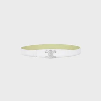 Boucle Triomphe en métal et lanière réversible de 25 mm en cuir de veau lisse et grainé Boucle Triomphe en métal et lanière réversible de 25 mm en cuir de veau lisse et grainé