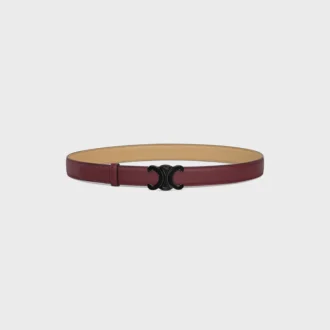 Boucle Triomphe en métal et lanière réversible de 25 mm en cuir de veau lisse et grainé Boucle Triomphe en métal et lanière réversible de 25 mm en cuir de veau lisse et grainé