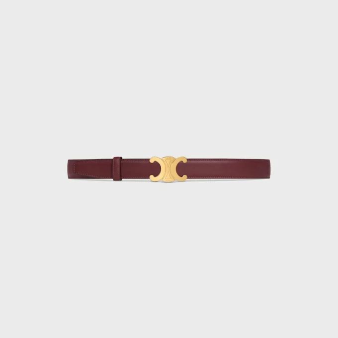Boucle Triomphe en métal et lanière réversible de 25 mm en cuir de veau lisse et grainé