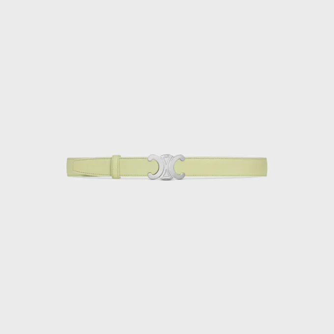 Boucle Triomphe en métal et lanière réversible de 25 mm en cuir de veau lisse et grainé