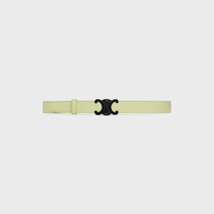 Boucle Triomphe en métal et lanière réversible de 25 mm en cuir de veau lisse et grainé