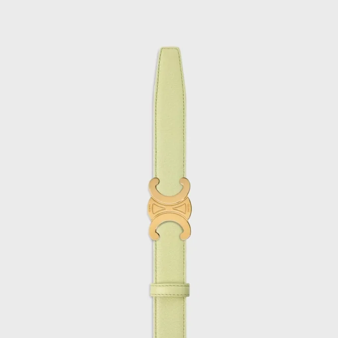 Boucle Triomphe en métal et lanière réversible de 25 mm en cuir de veau lisse et grainé