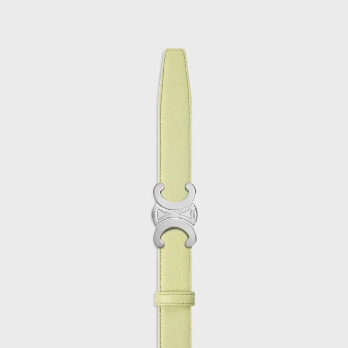 Boucle Triomphe en métal et lanière réversible de 25 mm en cuir de veau lisse et grainé