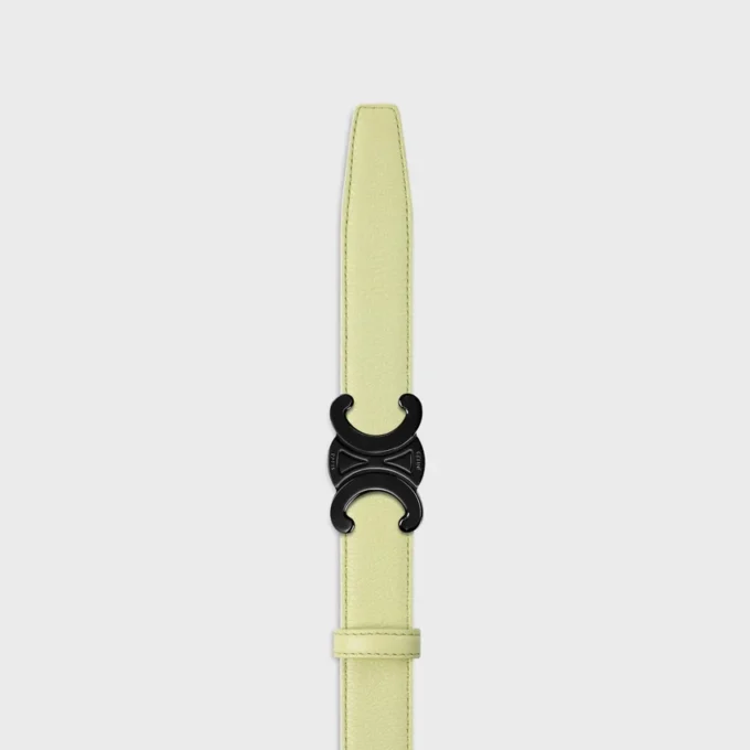 Boucle Triomphe en métal et lanière réversible de 25 mm en cuir de veau lisse et grainé