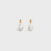 Boucles d’oreilles CELINE Baroque en laiton avec finition dorée et perles de culture Boucles d’oreilles CELINE Baroque en laiton avec finition dorée et perles de culture