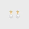 Boucles d&rsquo;oreilles CELINE en laiton avec finition dorée et perles en résine